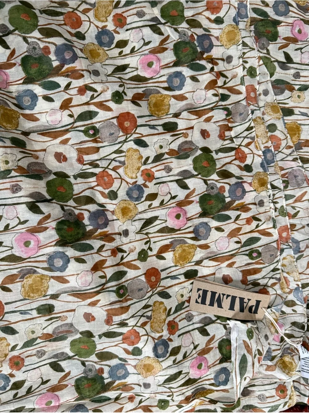 Floral scarf NWT Palme - Cream with Multicolor Blooms